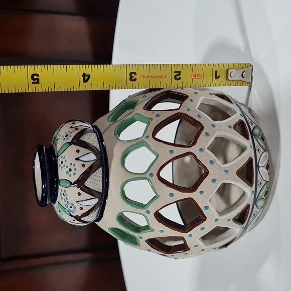 Javier Servin Mexico Hand Painted & Signed Ceramic Tea Light Candle Holder - Picture 6 of 8